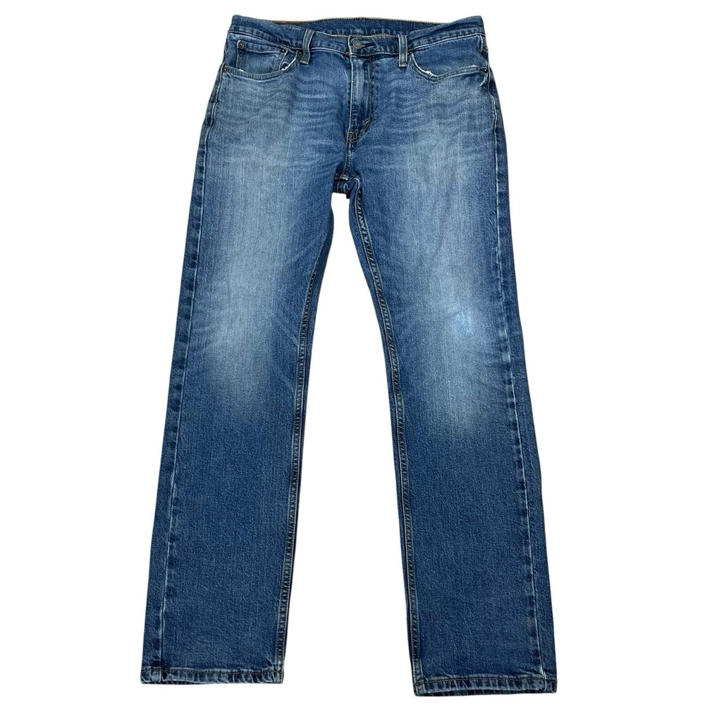 Levis 513 Slim Straight Jeans Mens 33x32 (Fits 34x31) Medium Wash Stretch Denim
